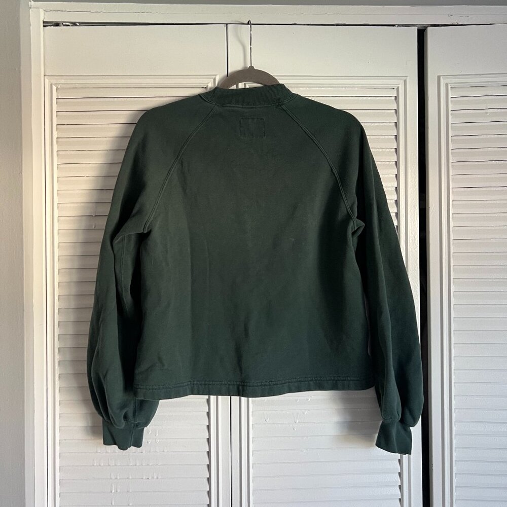 ABERCROMBIE & FITCH Mock Neck Emerald Green Sweater